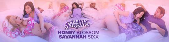 FamilyStrokes, TeamSkeet: Savannah Sixx, Honey Blossom - My Step Parents Seduced Me [SD/480p/306 MB]