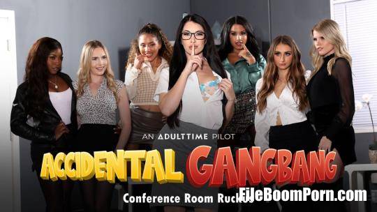 AdultTime: Alex Coal, Penelope Kay, Nikki Sweet, Amari Anne, Rebel Rhyder, Nina White, Liv Revamped - Accidental Gangbang - Conference Room Ruckus [FullHD/1080p/2.02 GB]