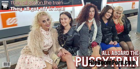 Gina Ferocious (EU) (19), Montse Swinger (EU) (40), Musa Libertina (EU) (53), Yelena Vera (48), Zazel Paradise (EU) (52) - Five old and young lesbians all aboard the pussy train [//]