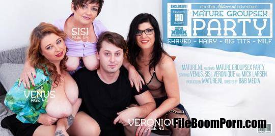 Mature.nl: Mick Larsen (27), Sisi (59), Venus (40), Veronique (43) - A mature groupsex party with big breasted Venus, hairy Sisi and MILF Veronique [HD/1060p/1.90 GB]