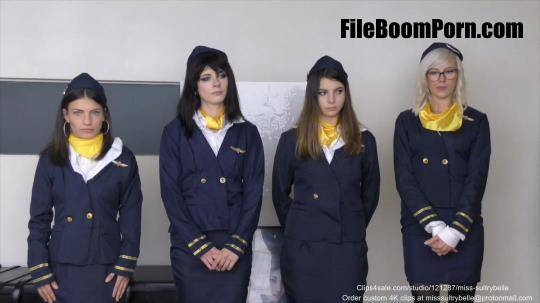 Misssultrybelle: Gemma Irons, Holly Hill, Ash May, Bella Bird - Cabin crew corporal compensation [FullHD/1080p/2.91 GB]